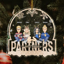 Christmas Bestie Partners In Crime Glitter - Gift For Bestie - Personalized Custom Shaped Acrylic Ornament
