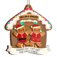 Christmas Couple Gingerbread Perfectly Cutout For Each Other - Gift For Couples - Personalized 2-Layered Wooden Ornament