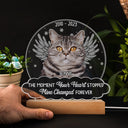 Custom Photo You Were My Favorite Hello - Memorial Gift For Pet Lovers - 3D Led Light Wooden Base