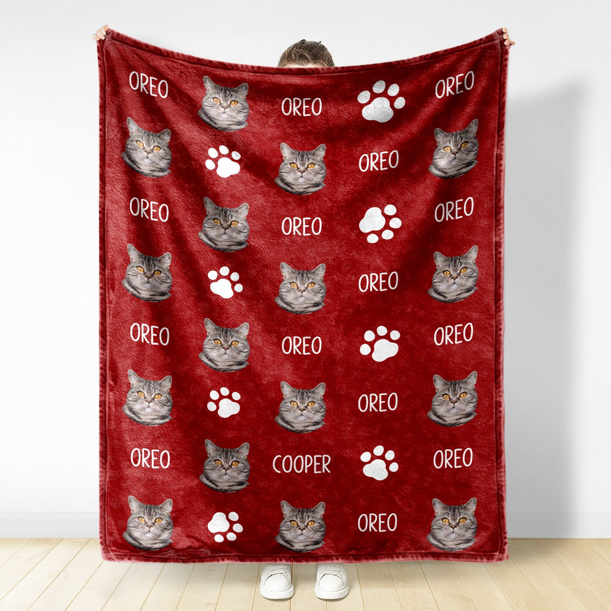 Custom Photo Pet Name Blanket - Gift For Pet Lovers - Personalized Fleece Blanket