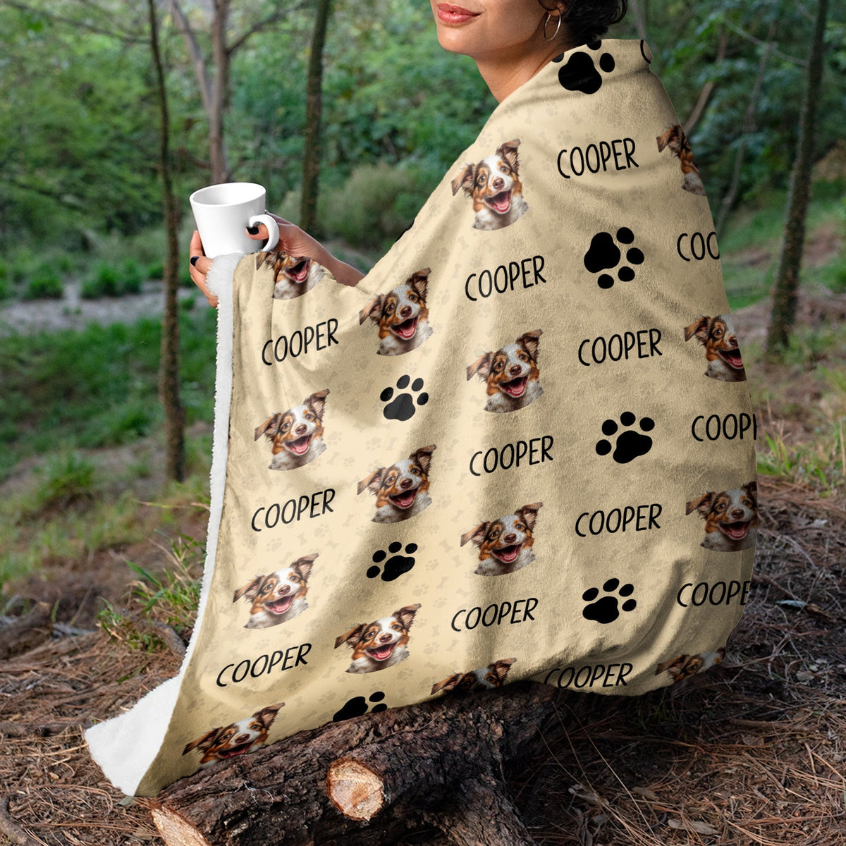 Custom Photo Pet Name Blanket - Gift For Pet Lovers - Personalized Fleece Blanket
