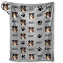 Custom Photo Pet Name Blanket - Gift For Pet Lovers - Personalized Fleece Blanket