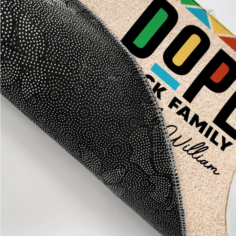 A Dope Black Family Lives Here - Gift For Family - Personalized Doormat