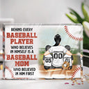 Baseball Mom Behind Every Baseball Player - Gift For Mom - Personalized Rectangle Shaped Acrylic Plaque