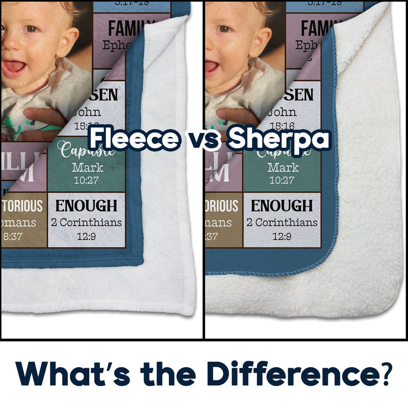 Custom Photo God Says I Am - Gift For Kids, Grandkids - Personalized Fleece Blanket, Sherpa Blanket