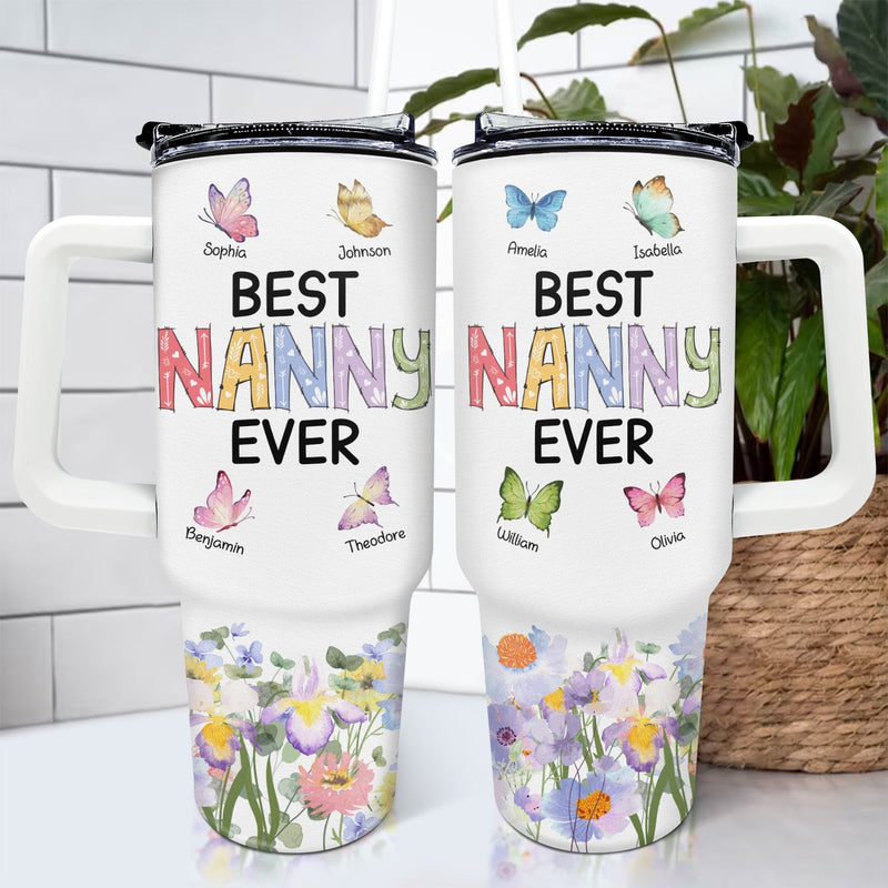 Best Grandma Mom Ever - Gift For Mother, Grandmother - Personalized 40oz Tumbler With Straw