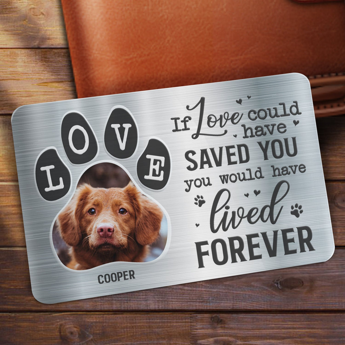 Custom Photo You Were My Favorite Hello - Gift For Pet Lovers - Personalized Aluminum Wallet Card