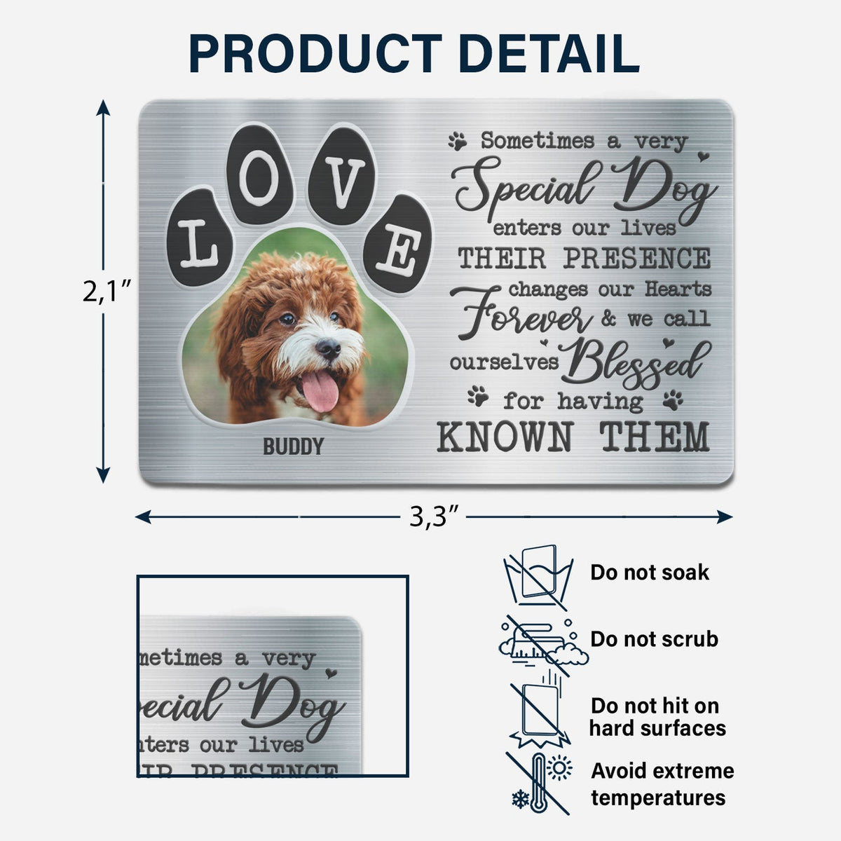 Custom Photo You Were My Favorite Hello - Gift For Pet Lovers - Personalized Aluminum Wallet Card