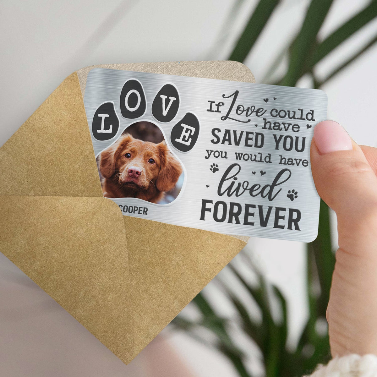 Custom Photo You Were My Favorite Hello - Gift For Pet Lovers - Personalized Aluminum Wallet Card