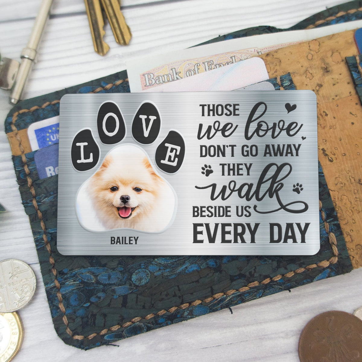 Custom Photo You Were My Favorite Hello - Gift For Pet Lovers - Personalized Aluminum Wallet Card