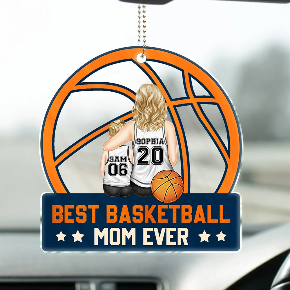 Best Basketball Mom Ever - Gift For Sport Mom, Basketball Mom - Personalized Acrylic Car Hanger