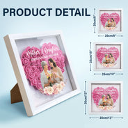 Custom Photo Mother And Daughter Forever Linked Together - Gift For Mom, Mommy - Personalized Flower Shadow Box