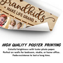 Custom Photo Grandkids Make Life Grand - Gift For Grandpa, Grandma, Grandparents - Personalized Poster
