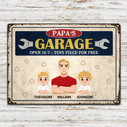 Dad's Grandpa's Garage - Personalized Classic Metal Signs