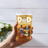 To Dad From The Reasons You Drink - Personalized Beer Glass