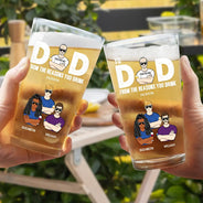To Dad From The Reasons You Drink - Personalized Beer Glass