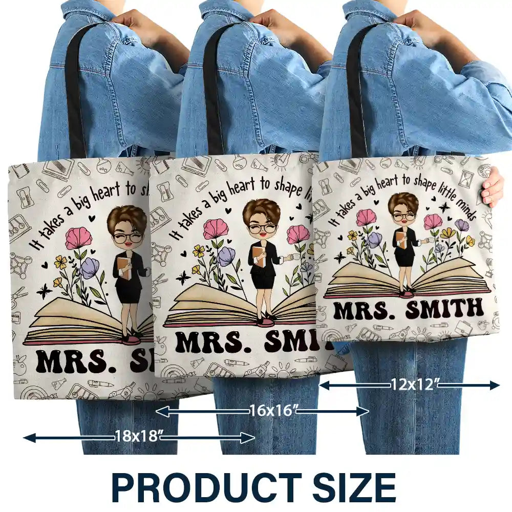 Teach Them Love Them Watch Them Grow Teacher - Personalized Zippered Canvas Bag