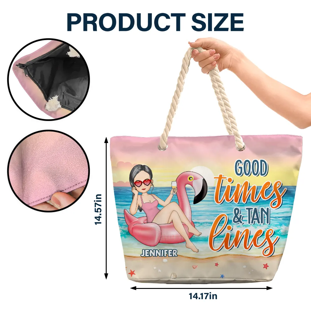Sun Sand And A Drink In My Hand - Personalized Beach Bag