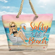 Sun Sand And A Drink In My Hand - Personalized Beach Bag