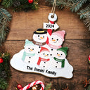 Snowman Family - Personalized Wooden Cutout Ornament