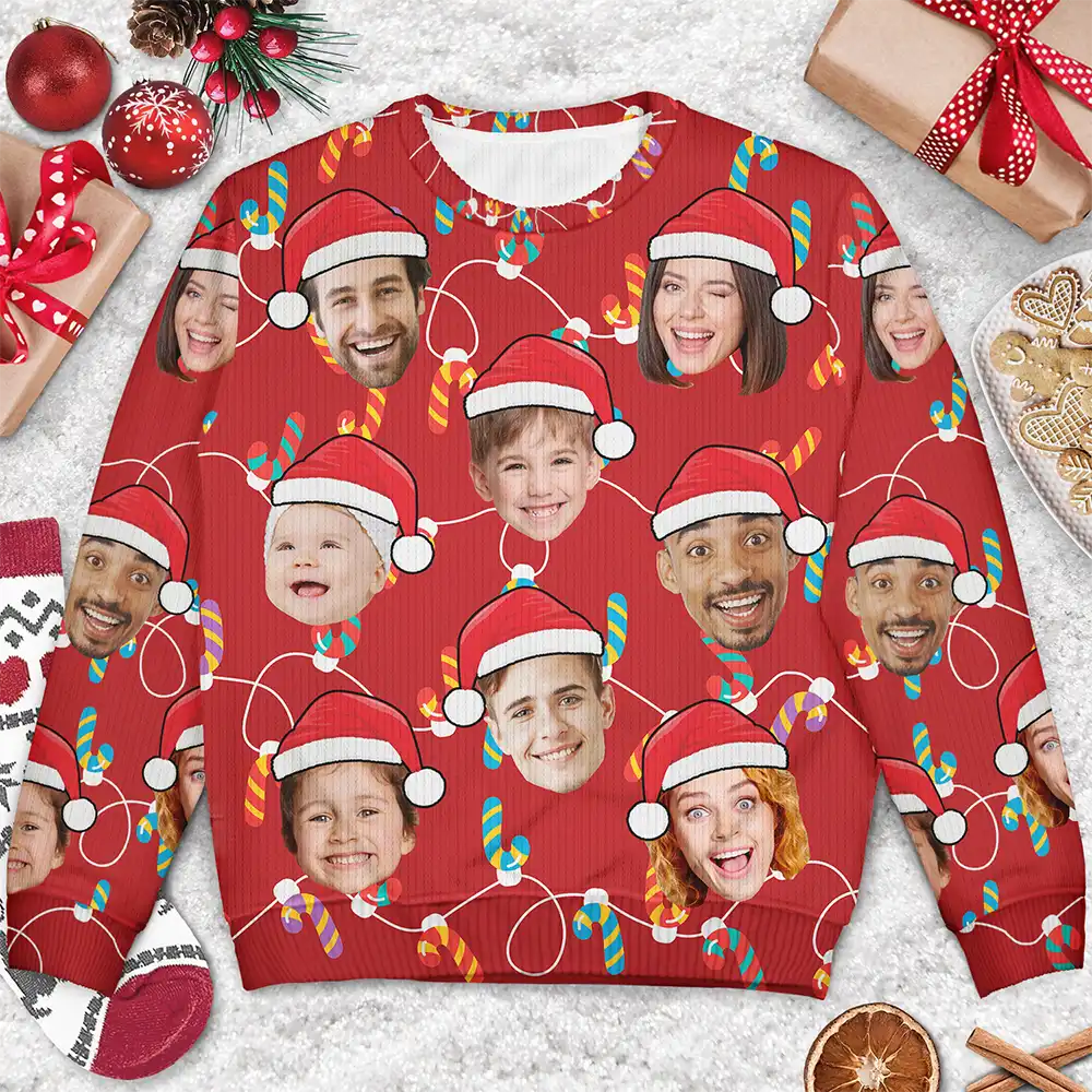 Custom Photo Funny Family Face - Personalized Unisex Ugly Sweater