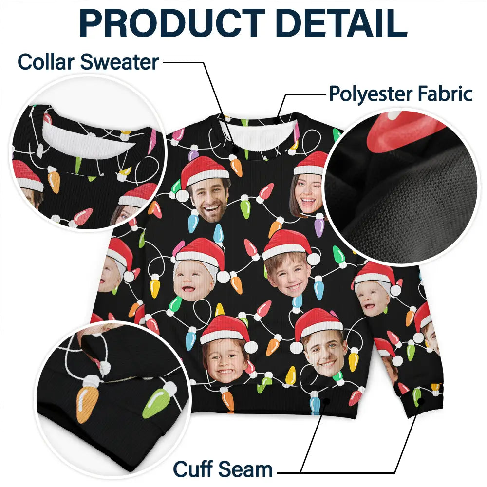 Custom Photo Funny Family Face - Personalized Unisex Ugly Sweater