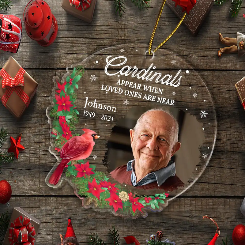 Christmas,Custom Photo,Memorial,Sad,Family - Custom Photo Memorial When Loved Ones Are Near - Personalized Custom Shaped Acrylic Ornament