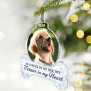 Christmas,Dog Lovers,Sad,Memorial,Custom Photo - Custom Photo Forever In Our Hearts - Personalized Custom Shaped Acrylic Ornament