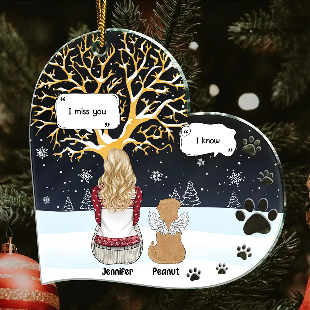 Memorial Dog Cat I Miss You - Personalized Custom Shaped Acrylic Ornament