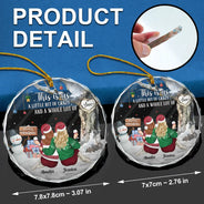 Gift For Bestie, Gift For Brothers, Gift For Sisters - This Is Us A Little Bit Of Crazy - Personalized Circle Glass Ornament