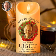 Family - Memorial Custom Photo You Are The Light - Personalized Flameless LED Candle