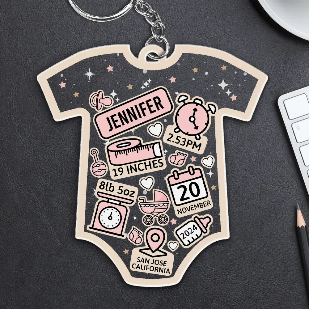 Baby Lovely Information Icon - Personalized Acrylic Keychain