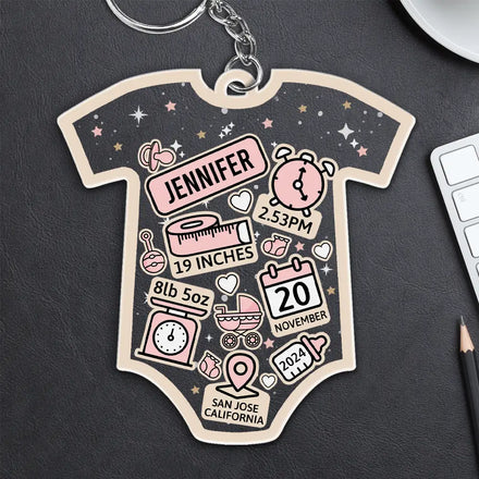 Baby Lovely Information Icon - Personalized Acrylic Keychain
