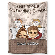 Gift For Couples, Pet Couple, Pet Lovers, Gift For Husband, Gift For Wife, Cat Lovers, Dog Lovers, Cat Couple, Dog Couple - My Cat Cuddling Blanket Chibi - Personalized Fleece Blanket, Sherpa Blanket