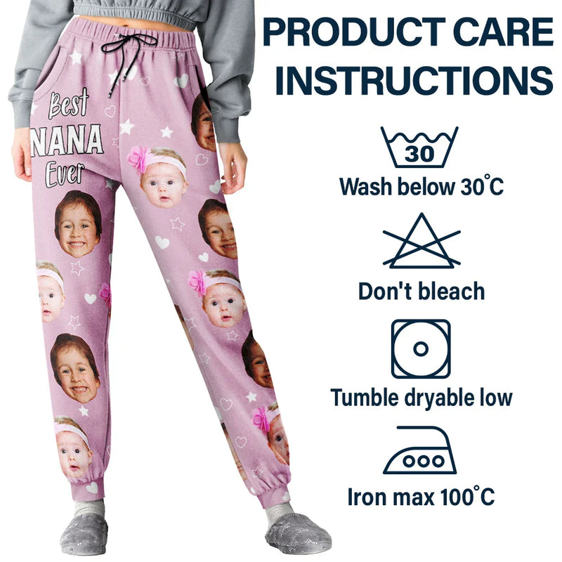 Custom Photo,Gift For Mother,Gift For Grandma,Love - Custom Photo Best Mom Grandma Ever - Personalized Pajama Pants