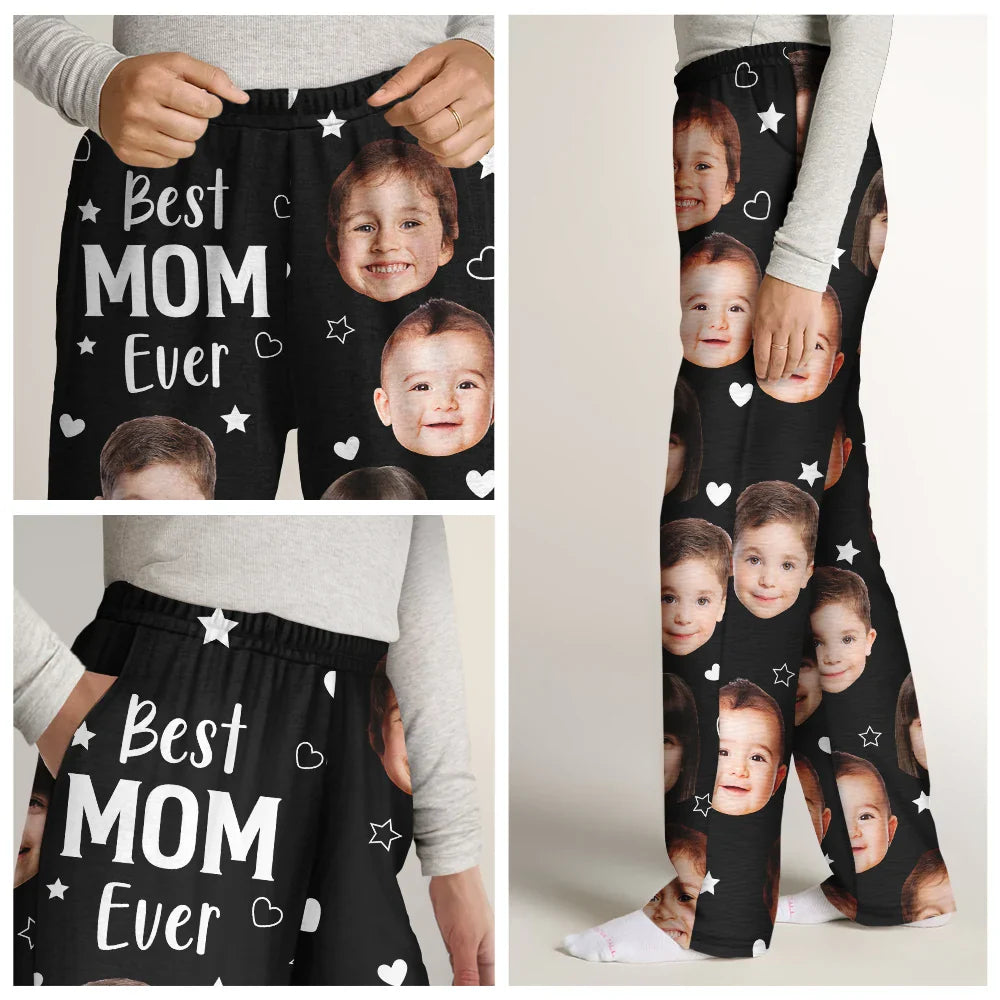 Custom Photo,Gift For Mother,Gift For Grandma,Love - Custom Photo Best Mom Grandma Ever - Personalized Pajama Pants