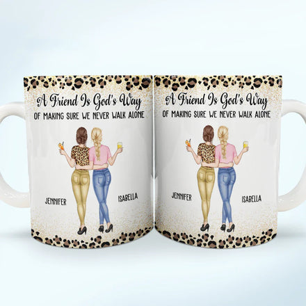 Friends We Never Walk Alone - Personalized White Edge-to-Edge Mug