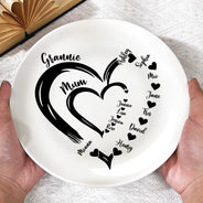 Gift For Mother, Gift For Grandma, Grandma - Grandkids - Grandma Mom Sweethearts - Personalized Ceramic Plate