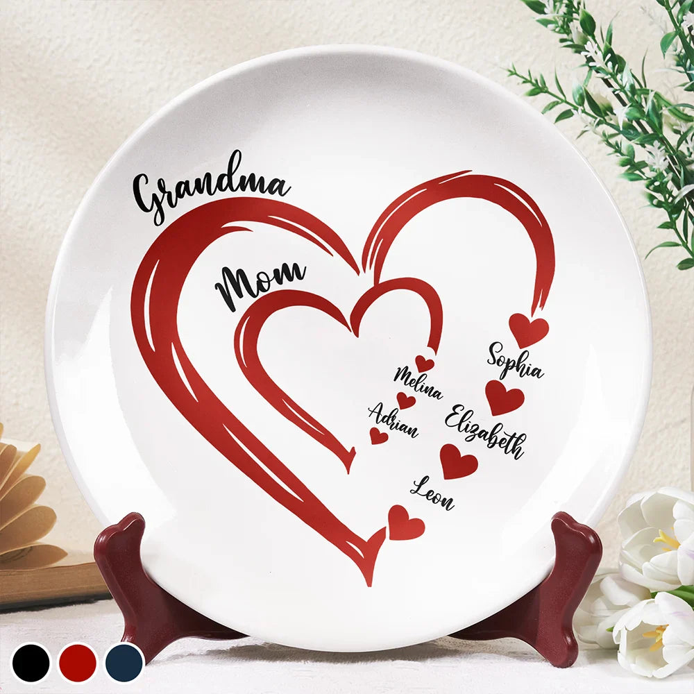 Gift For Mother, Gift For Grandma, Grandma - Grandkids - Grandma Mom Sweethearts - Personalized Ceramic Plate