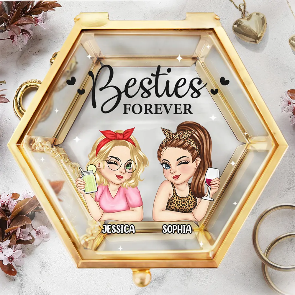 Besties Forever - Personalized Glass Jewelry Box