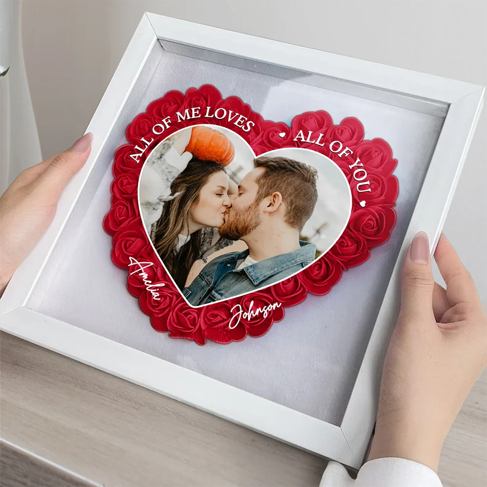 Gift For Couples,Gift For Wife,Gift For Girlfriend - Custom Photo You & Me We Got This - Personalized Flower Shadow Box
