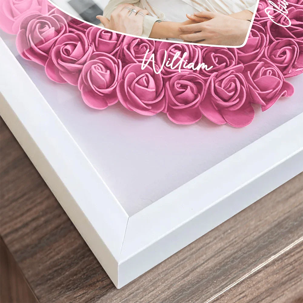 Gift For Couples,Gift For Wife,Gift For Girlfriend - Custom Photo You & Me We Got This - Personalized Flower Shadow Box

