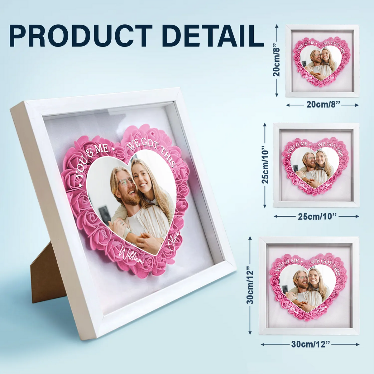 Gift For Couples,Gift For Wife,Gift For Girlfriend - Custom Photo You & Me We Got This - Personalized Flower Shadow Box

