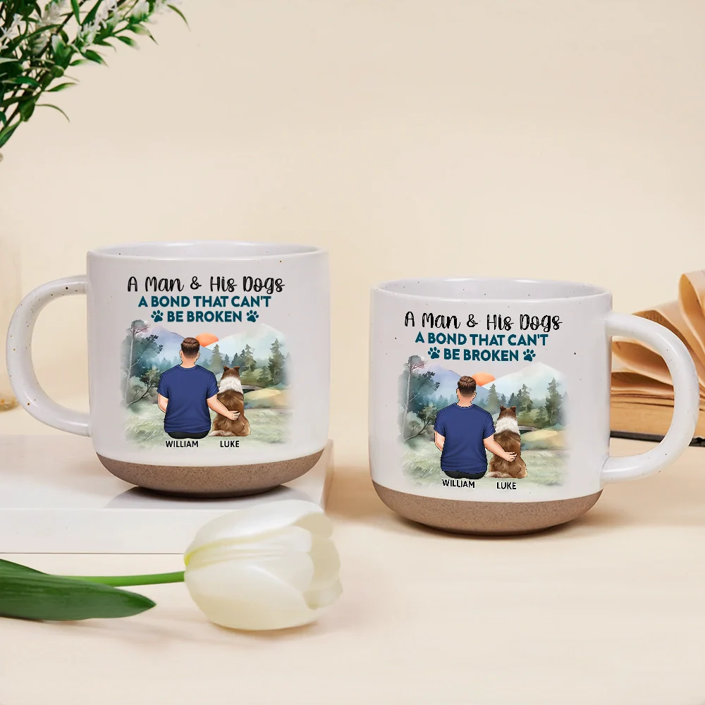Dog Mom, Dog Lovers, Dog Dad - A Girl And Her Dog A Bond That Can't Be Broken - Personalized Pottery Mug