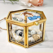 Gift For Yourself, Gift For Women - Monogram Botanical Women - Personalized Glass Jewelry Box