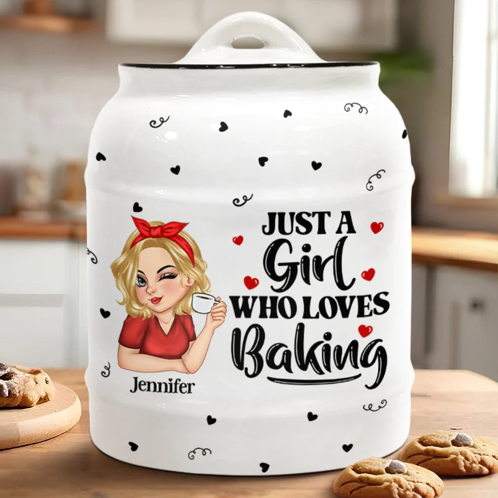 Just A Girl Who Loves Baking - Personalized Cookie Jar