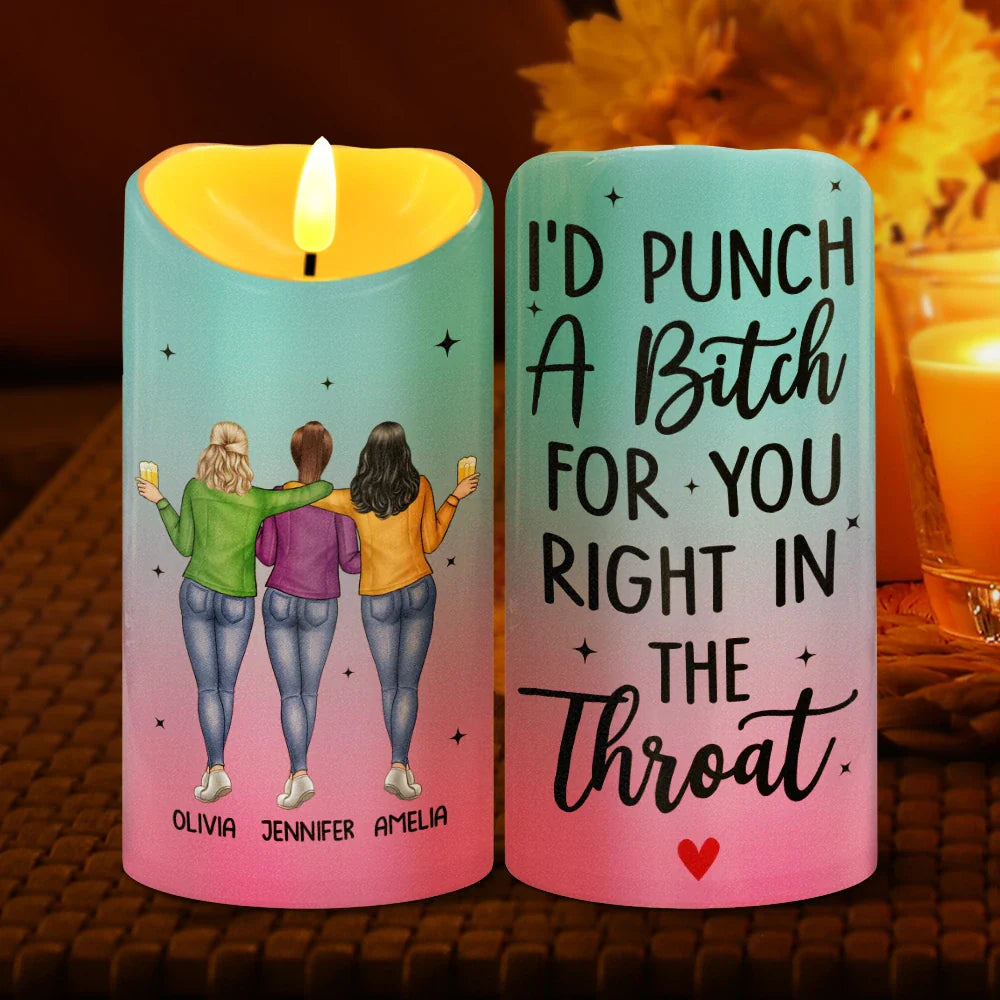 Gift For Bestie - Bestie Right In The Throat - Personalized Flameless LED Candle