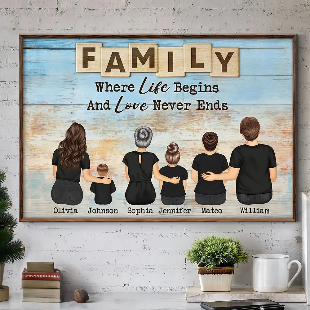 Family Love Never Ends - Personalized Poster
