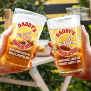 Gift For Father, Funny, Dad - Children - Maintenance Liquid For World's Greatest Dad - Personalized Beer Glass