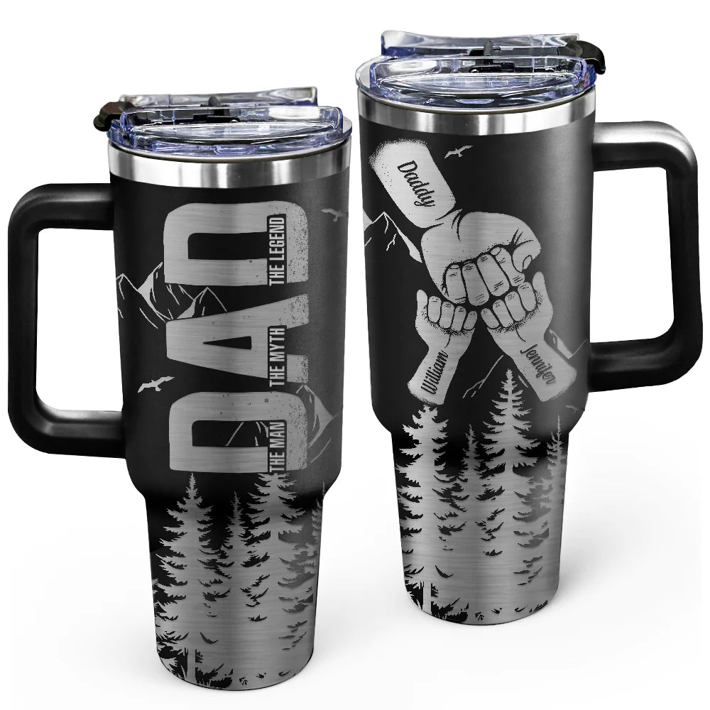 Dad The Man The Myth The Legend Hand Punch - Personalized Engraved 40oz Tumbler
